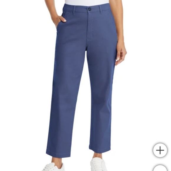 NWT G.H. Bass & Co. Women’s Ankle Chino Blue Size 8 Pants - Picture 1 of 8